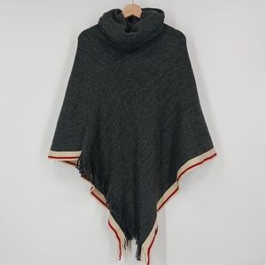 Roots Cabin Knit Fringe Poncho